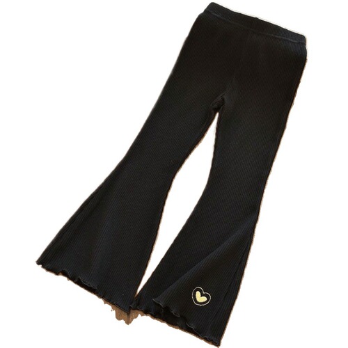 Girls 'summer bell-bottom pants 2025 new style fashionable elastic pants for children and baby slim ice silk pants