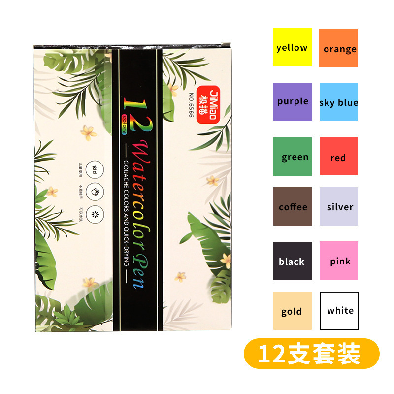 Nueva tiza de agua transfronteriza cuenta de mano pintada graffiti tarjeta de felicitación de bricolaje manicura base de algodón a base de agua varilla delgada marcador de polvo de agua