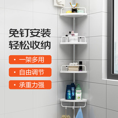 天井に立つステンレス浴室の棚は穴を開けないで伸縮できる三脚が床に落ちるトイレの雑物棚です。