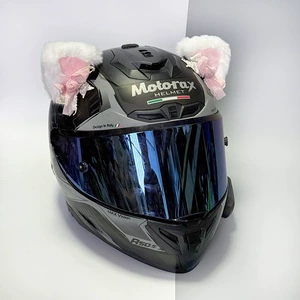 Helmet Decoration Bow Bell Motorcycle Electric Car Hat Plush Cat Ears
