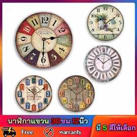 英寸木质挂钟静音数字日历客厅装饰电池续航一个月