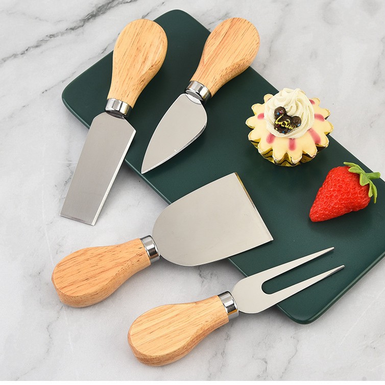 不锈钢芝士刀套装黄油奶油工具抹刀奶酪披萨刀木柄烘培工具牛排刀