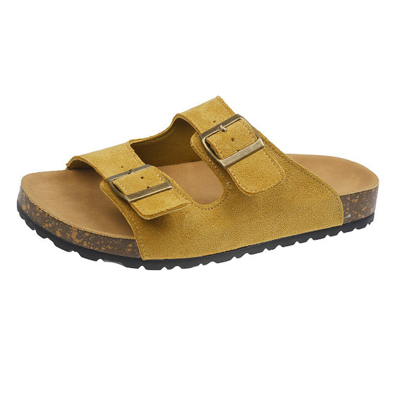 in stock Wholesale Vintage Belt Buckle Platform Buckle Slippers Women 2025 Summer Outfit Casual Beach Soft Slippers