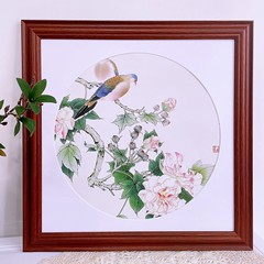 國畫框裝裱掛牆33書法字畫框架木質正方形相框38十字繡卡紙裝裱框