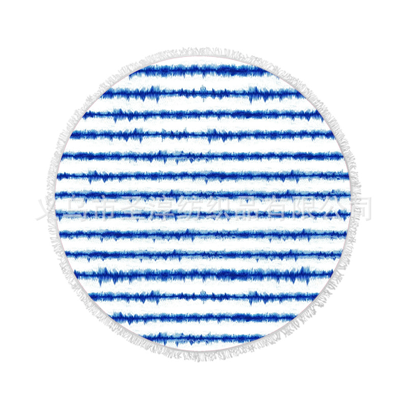 Toalla de playa de fibra redonda Toalla de baño imprimible logotipo patrón playa fitness Toalla de playa deshilachada