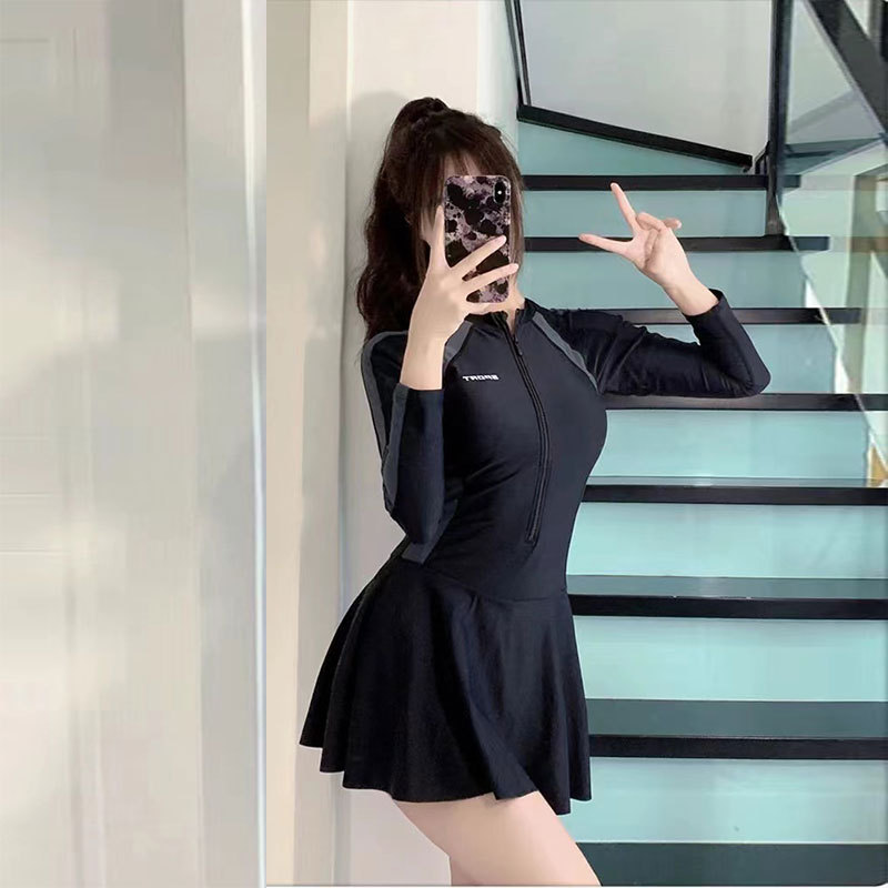 Swimsuits for women summer one-piece 2024 new long-sleeved sunscreen…
