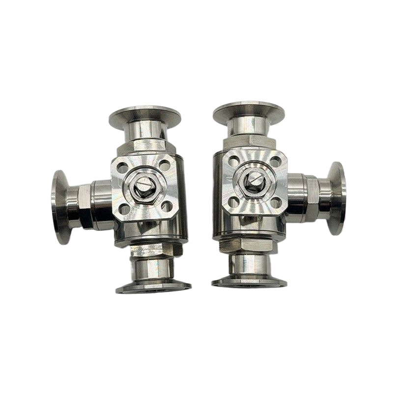 真空三通球阀不锈钢带支架三通球阀高平台真空三通球阀卫生级三通