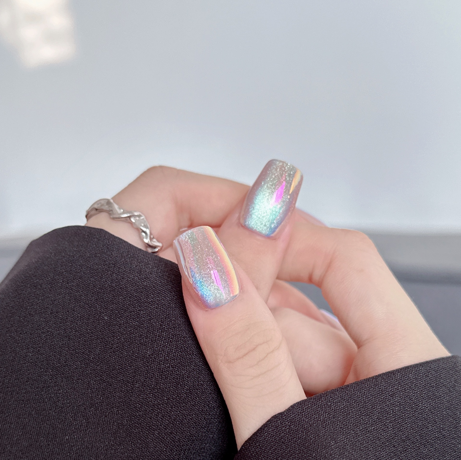 Hecho a mano un 30 pieza de fototerapia desgaste armadura Aurora deslumbrante ojo de gato uñas pieza de uñas extraíble