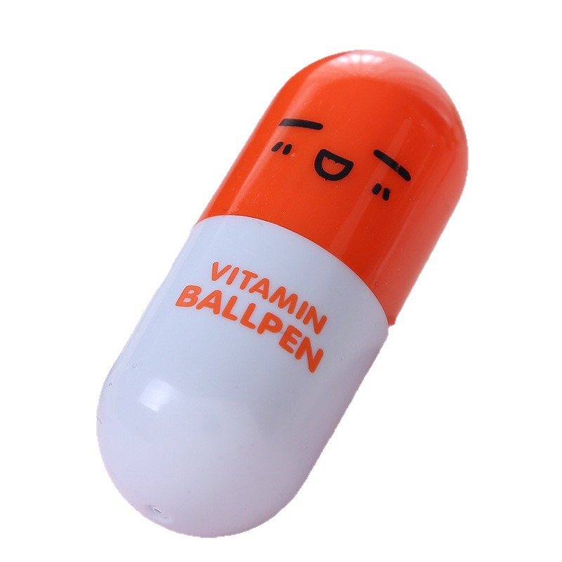 Nuevo mini cara sonriente emoji píldora bolígrafo plástico retráctil creativo rompecabezas estudiante papelería regalo al por mayor