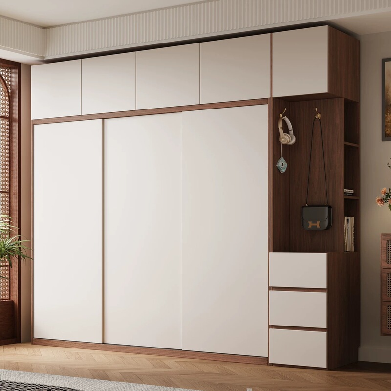 Enf Grade 18mm Solid Wood European Pine Board Sliding Door Wardrobe Bedroom Home Small Apartment Storage Cabinet 60 Deep Wardrobe