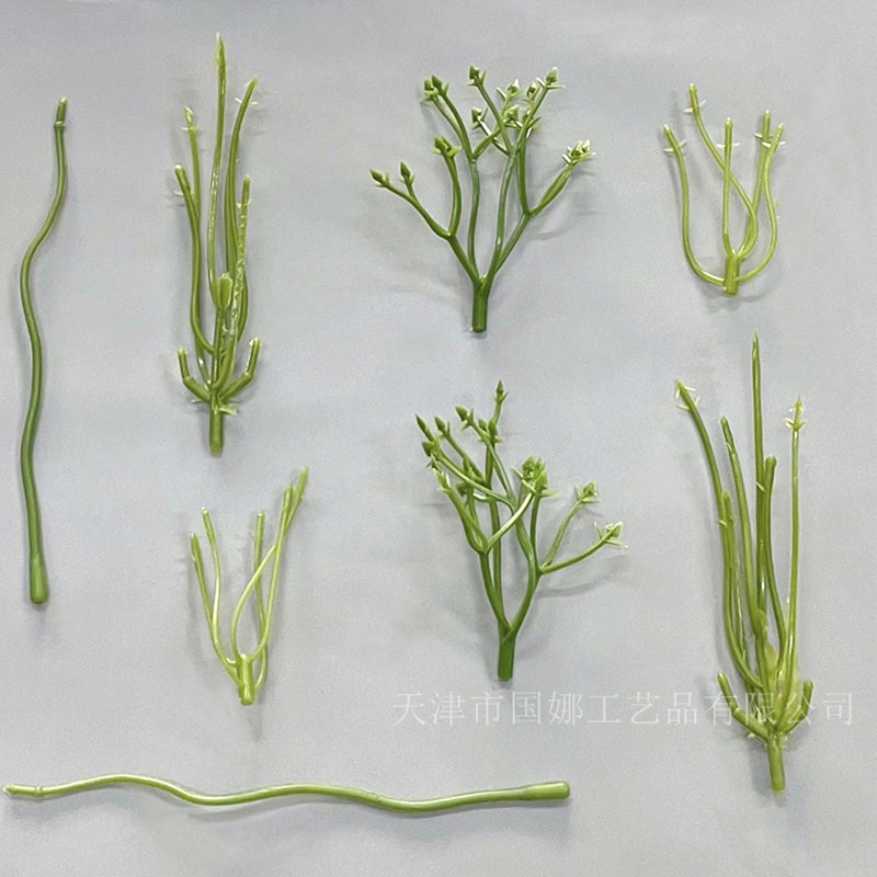 人造仿真花花枝花叉假花绢花插花植物塑料配件半成品厂家批发diy
