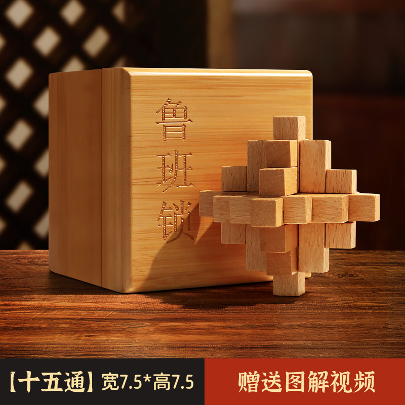 Luban Lock Kongming Lock Juego completo de bloques de construcción de espiga y espiga Juguetes educativos para niños de 8-12 años de edad, quema de cerebro intelectual 10