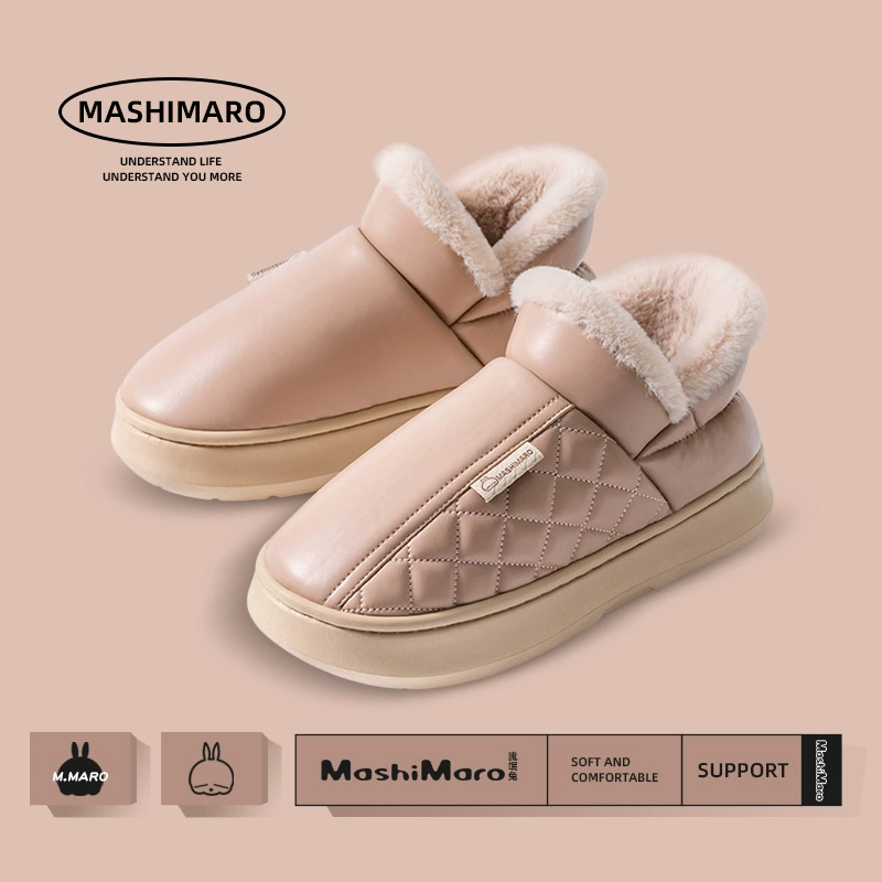 Хулиганская мужская хлопчатобумажная обувь зимой дома утолщена и бархат