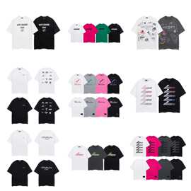 跨境WE11美式潮牌宽松纯棉T恤烫钻男女短袖t恤圆领宽松型