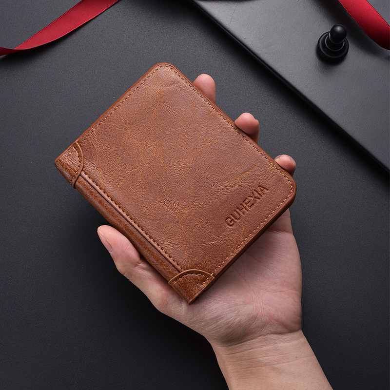 Cross-Border Spot Short Men's Wallet Leather Crazy Horse Leather Multi-Card Slot Wallet Large Capacity Anti-Theft Wallet Men's Model Cross-Border Spot Short Men's Wallet Leather Crazy Horse Leather Multi-Card Slot Wallet Large Capacity Anti-Theft Wallet Men's Model