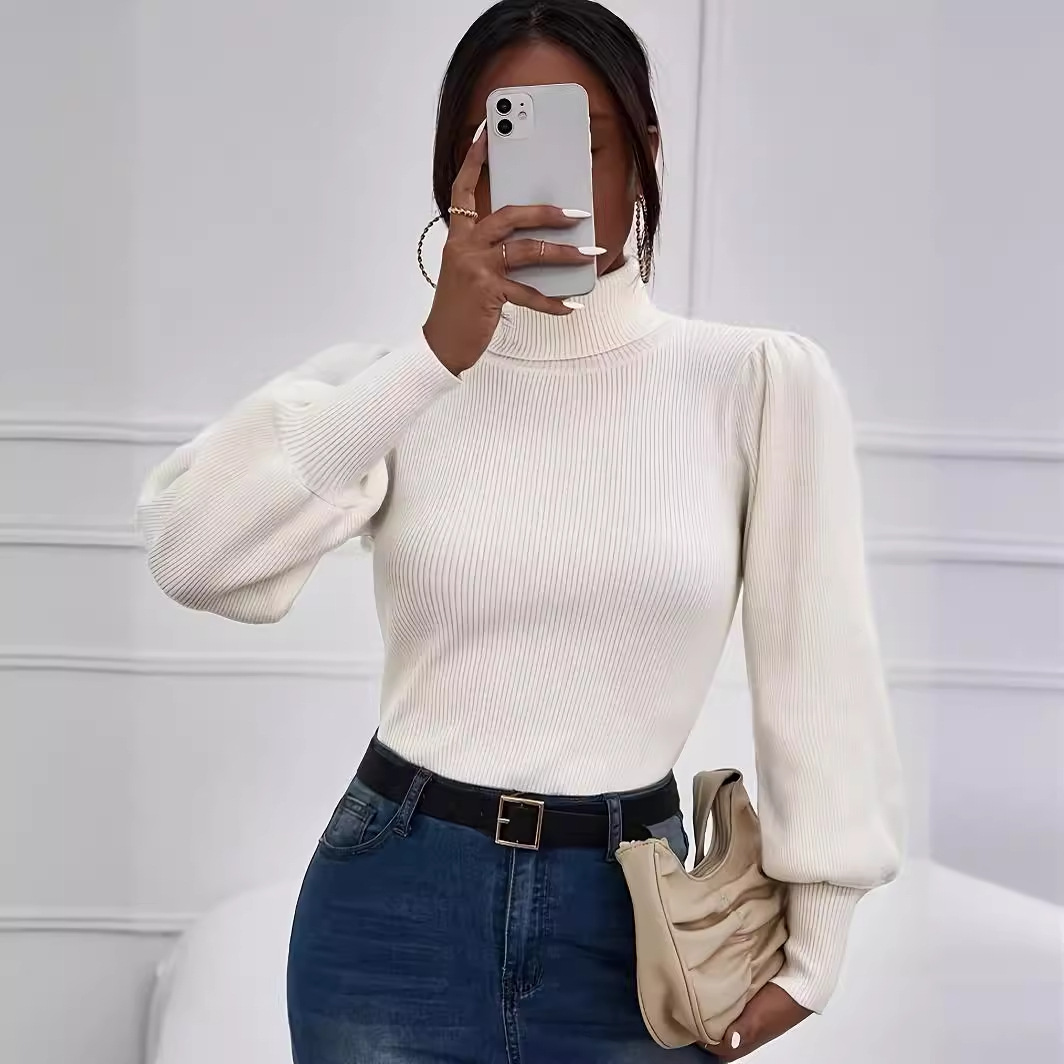 Set di maglioni eleganti in maglia da donna - Maglione a collo alto alla moda autunno inverno 2024 da donna_voghion.com