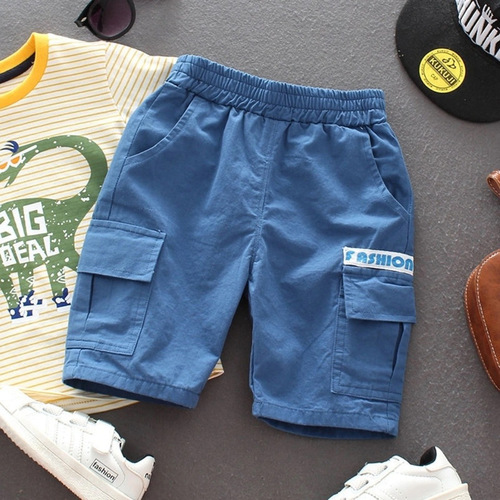 Boys shorts baby pants  summer children's overalls thin medium pants five-quarter pants summer children's clothing trendy