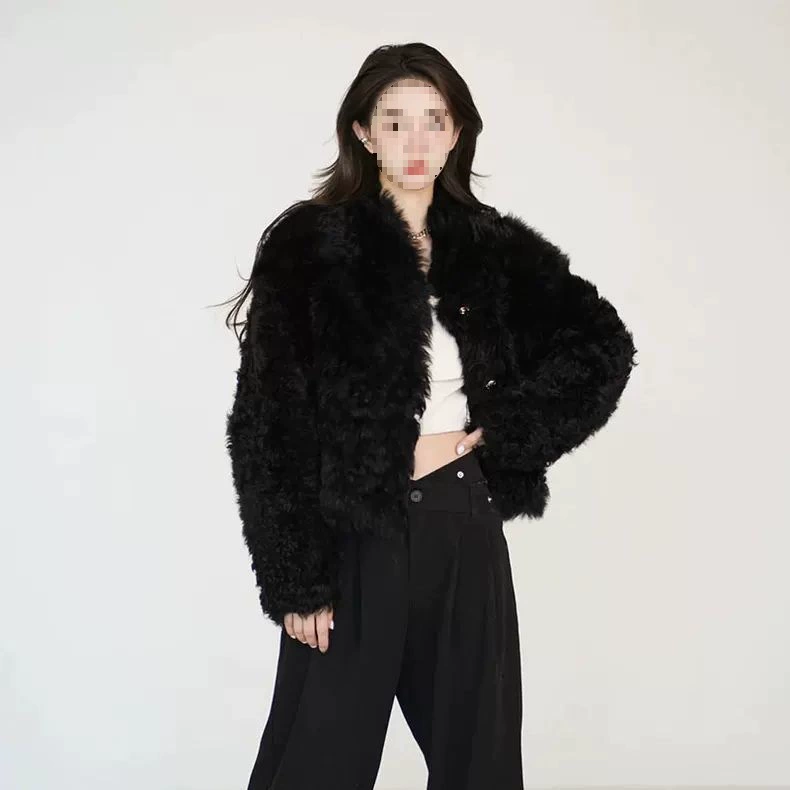 Черная зимняя теплая бархатная куртка, стиль Chanel
