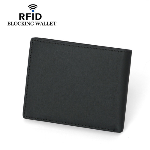 Amazon's best selling anti-theft brushed RFID first-layer cowhide wallet Korean version cowhide men's wallet coin purse