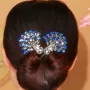 复古夹子孔雀盘发器