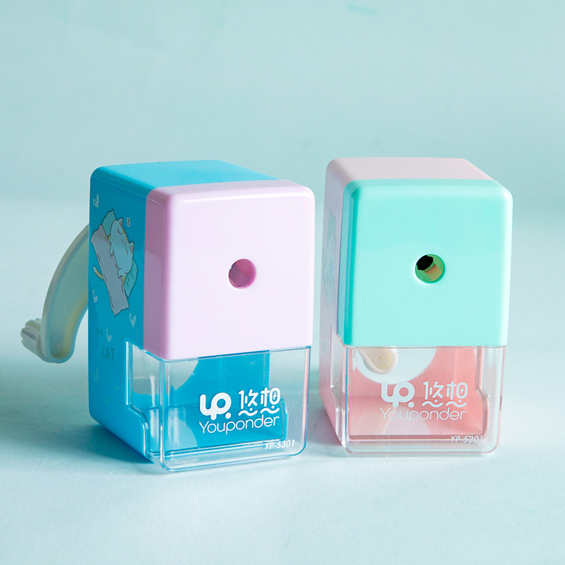 Youxiang YP-5301 lindo gato perezoso sacapuntas estudiante ahorro de mano de obra sacapuntas niños de dibujos animados sacapuntas