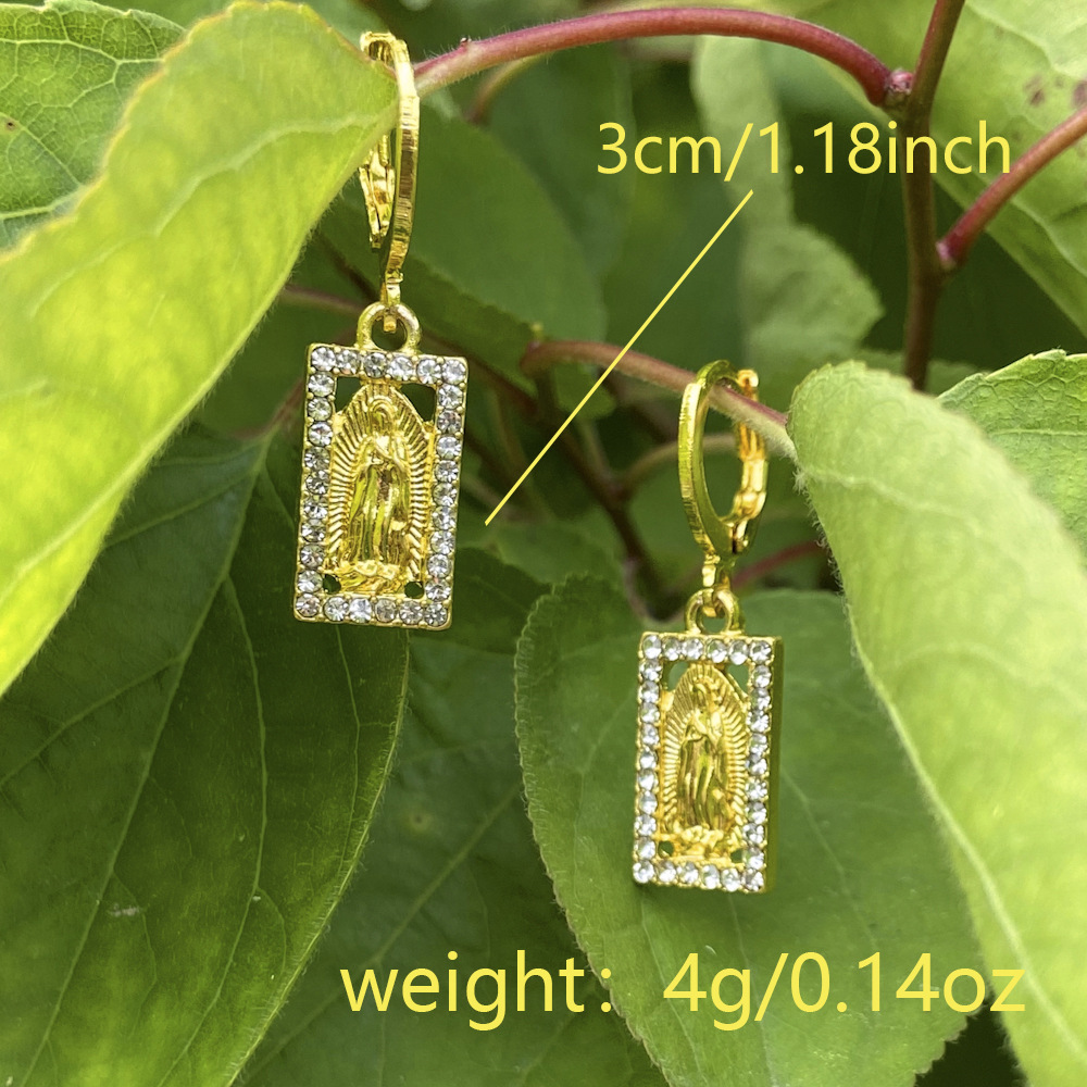 Wholesale Jewelry Geometric Eyes Statue Maple Leaf Pendant Earrings Nihaojewelry display picture 8