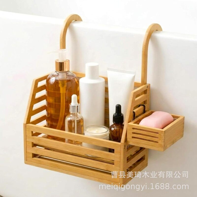 Wooden Shower Storage Rack, Hanging Bathtub Basket, Shower Storage Rack, Toiletries Storage Rack, Drain Rack Wooden Shower Storage Rack, Hanging Bathtub Basket, Shower Storage Rack, Toiletries Storage Rack, Drain Rack