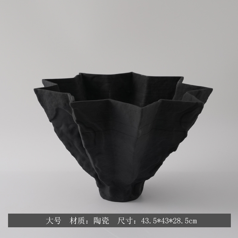 Moderno minimalista creativo 3D impresión de vasijas de cerámica modelo de casa decoración de encimera decorativa secadora de flores de forma especial
