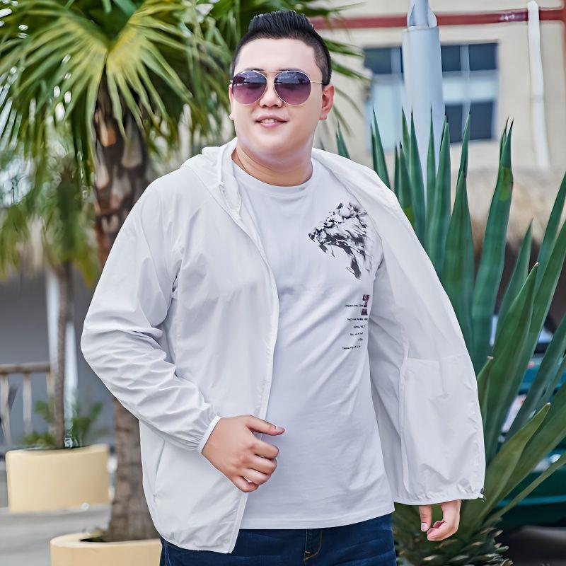 2023 ropa de protección solar, clip transpirable, chaqueta de superación, ropa de protección solar al por mayor para hombres, más grasa para aumentar la marea de verano de 300 kg