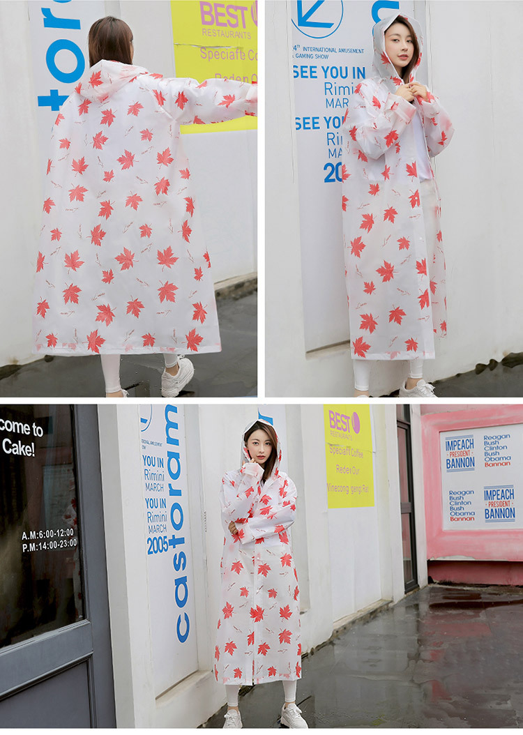 mefine Mingjia EVA full-print raincoat, non-disposable fashion camouflage adult raincoat, outdoor cycling raincoat detail image 16