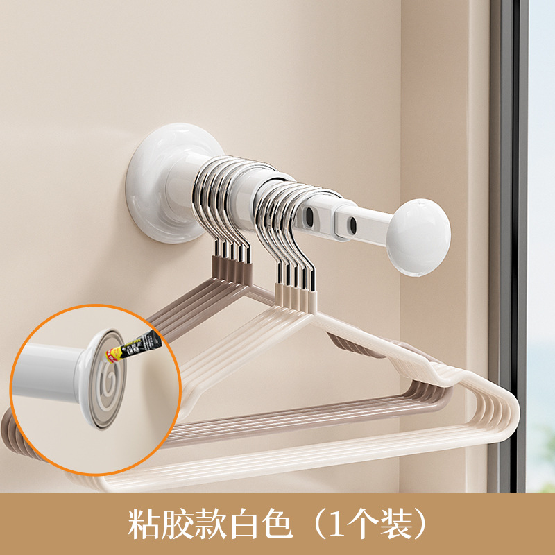 Dispositivo de almacenamiento de perchas de ventosa, perchas de pared de balcón sin perforaciones para el hogar, estante de almacenamiento telescópico montado en la pared