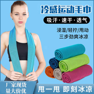 New Summer Quick-Drying Cold Sports Towel Indoor and Outdoor Portable Sports Fitness Cooling Cool Sweat-Absorbent Towel Wholesale