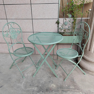 Indoor Balcony Table and Chair Set Three-Piece Casual Outdoor Outdoor Outdoor Iron Terrace Simple Household Small Coffee Table