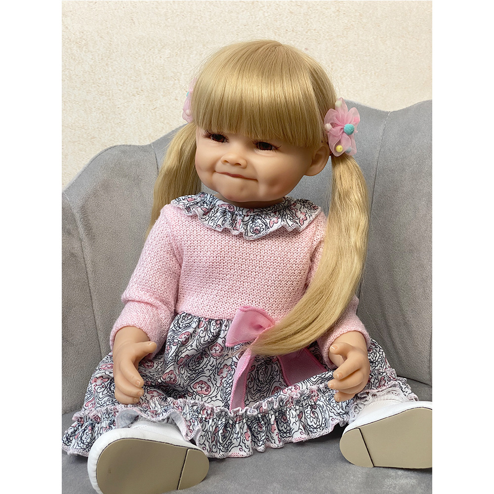 Nueva 55cm simulación bebé reborn muñeca juguete transfronterizo muñeca llena de vinilo TikTok entrega de una pieza