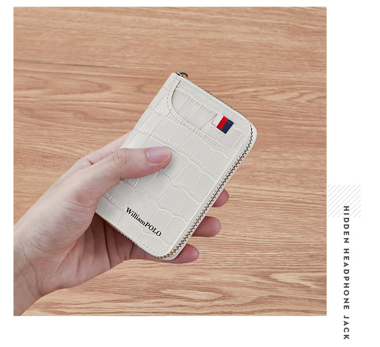 Ví card holder da thật nhiều ngăn đựng thẻ có khóa kéo Emperor Paul chi tiết 17