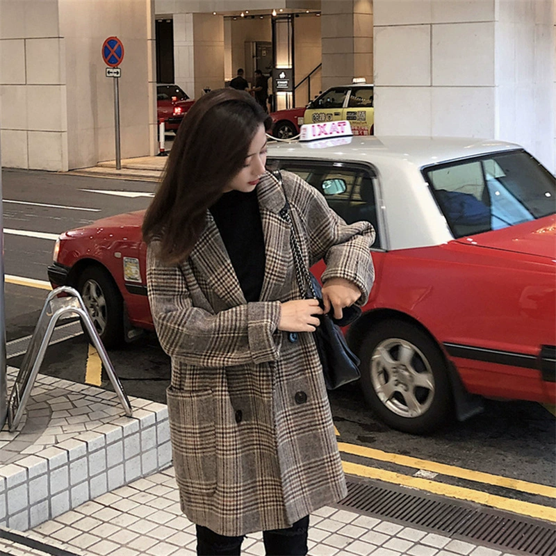 Woolen woolen coat, short jacket, demi-season suit for students, Korean style, for teenagers