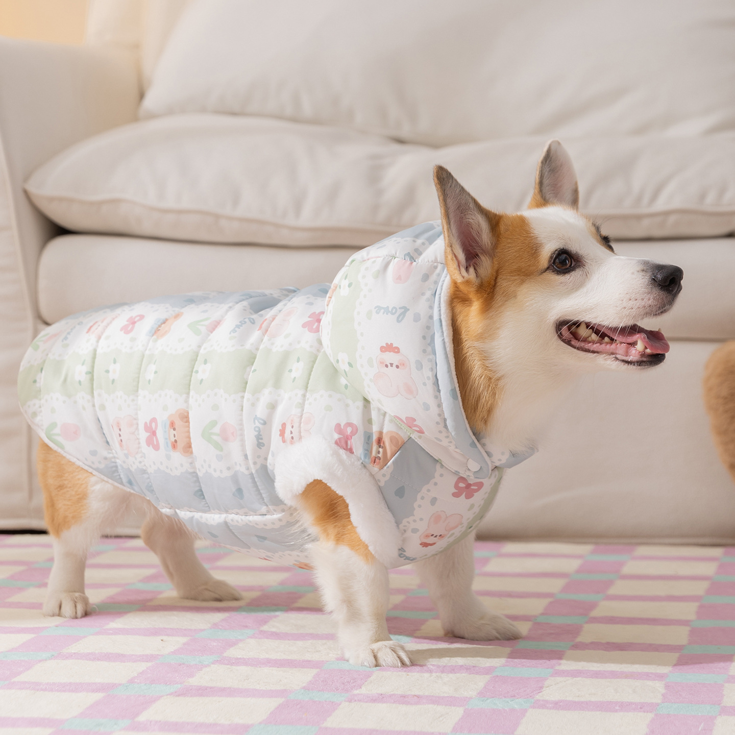 Otoño y invierno nuevo encapuchado desmontable Keqi cálido y grueso chaleco de algodón para perros pequeños y medianos mascotas perros y gatos ropa