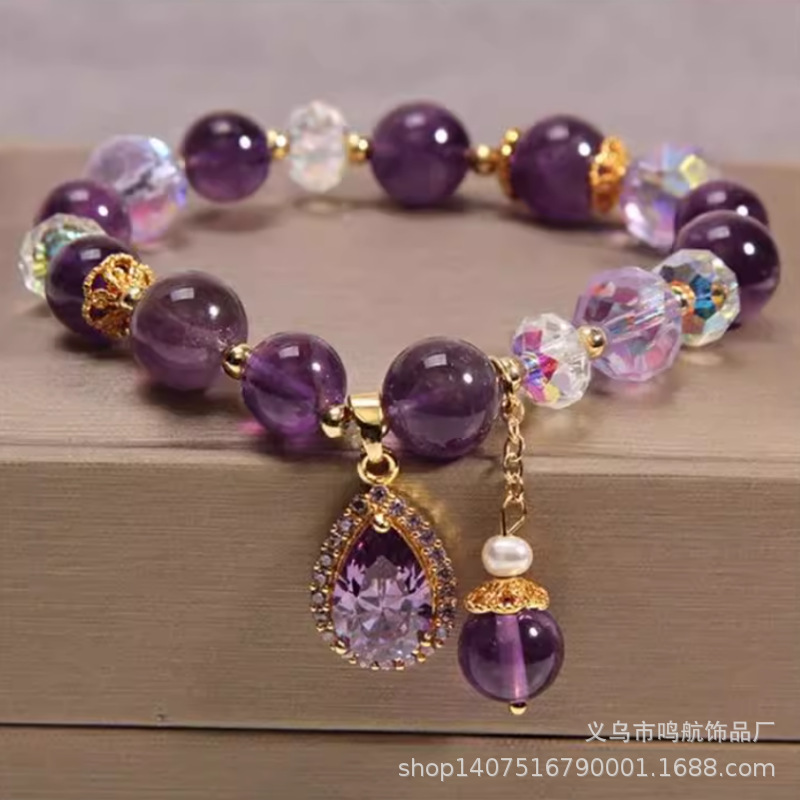 New Purple Crystal Bracelet for Women, Minimalist Style, Light Luxury, Vintage Fortune Transfer Bracelet, Friendship Jewelry for Sisters New Purple Crystal Bracelet for Women, Minimalist Style, Light Luxury, Vintage Fortune Transfer Bracelet, Friendship Jewelry for Sisters