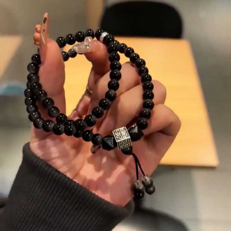 双层叠戴系列-爆款流苏手链新中式平安国风双圈小众手链串珠手饰|undefined