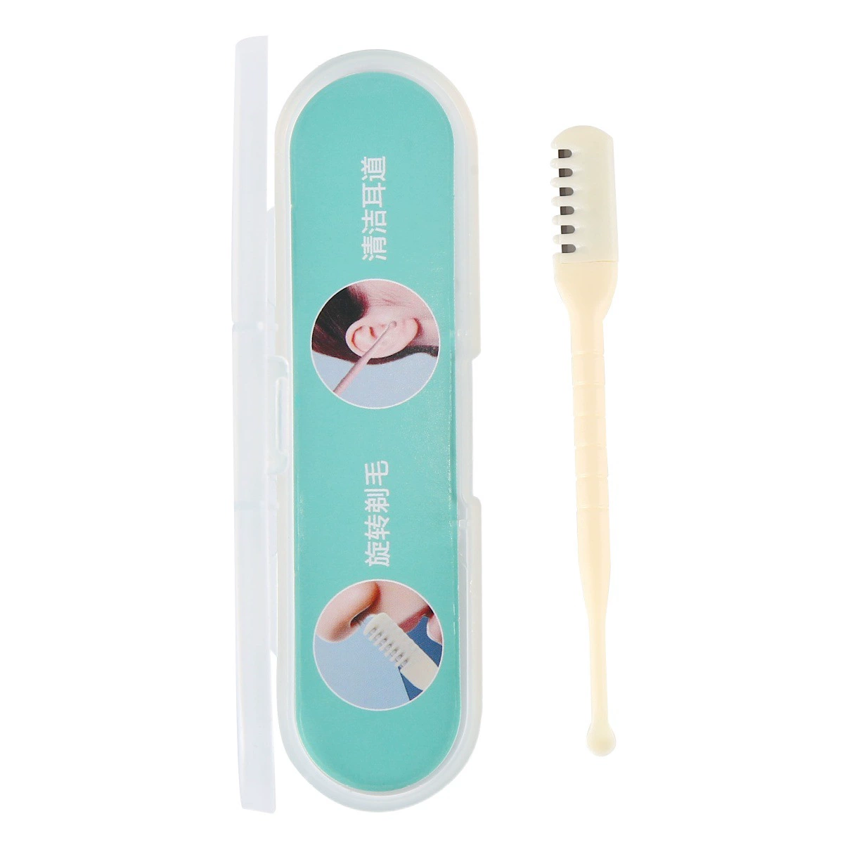 В наличии Двуглавые ножницы для волос в носу ручная безопасная очистка отверстия в носу двуглавый ухо портативный триммер для волос в носу