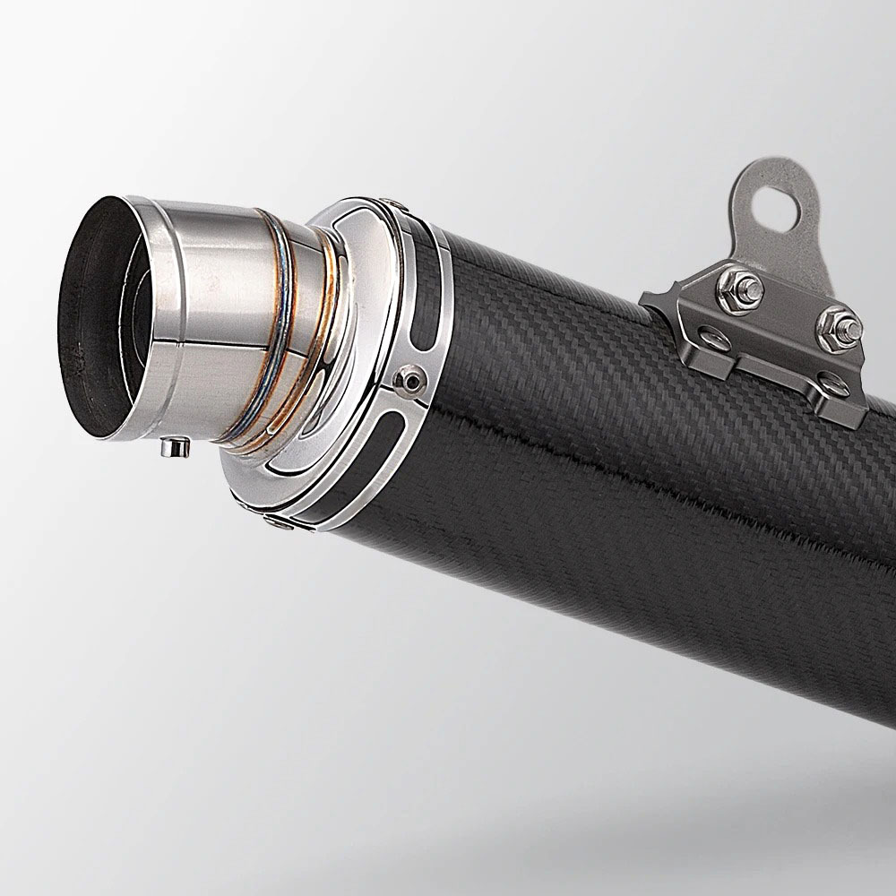 Universal Motorcycle Modified Exhaust Pipe Tail Section Carbon Fiber Tail Throat Exhaust Non-Destructive Installation for Monkey 110/Monkey