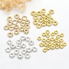 14k金色保色麻花輪ハンマー盤巻き円ビーズスペーサーdiyブレスレットアクセサリー卸売り