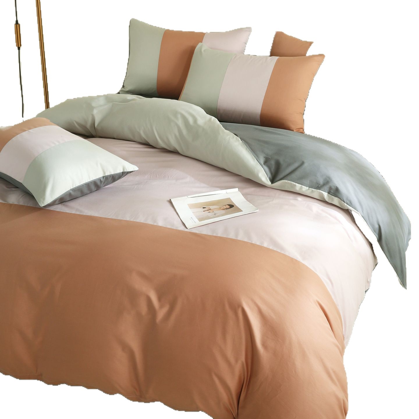 Cuatro piezas de ropa de cama cubierta sábanas de dormitorio de estudiantes cubierta sábanas de algodón único conjunto de tres piezas de invierno