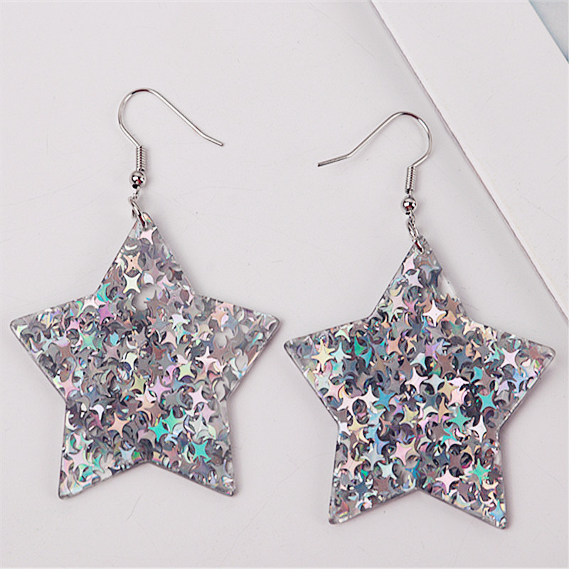 1 Paire Sucré Star Arylique Crochet D'oreille display picture 2