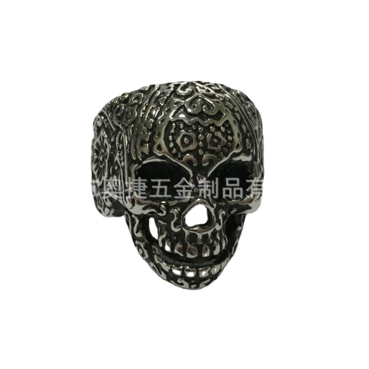 铸造不锈钢戒指 鬼头戒指 骷髅头戒指 吊坠吊牌铭牌复古朋克风
