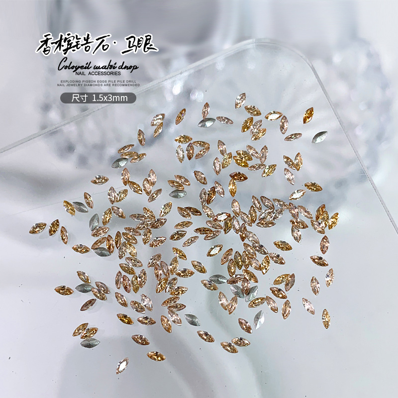 도금 샴페인 마르퀴즈 1.5x3mm 단알