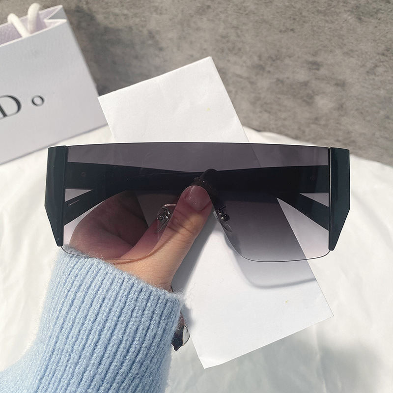Gafas de Sol de marco de gran tamaño gafas de sol de una pieza europeas y americanas gafas de sol integradas gafas de moda gafas de visión gran angular