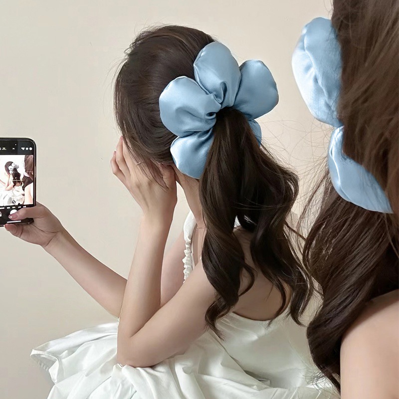 Sponge pillow, hairgrip, three dimensional ponytail, flowered, human sensor