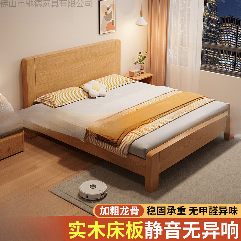 床实木床1.5米家用主卧1.8双人床小户型出租屋床1.2米单人床成人|undefined