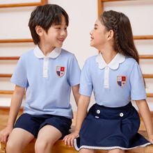 幼儿园夏季园服套装小学生运动会班服儿童夏季校服短袖纯棉polo衫